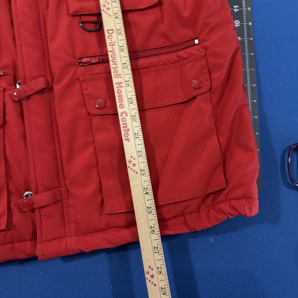 VTG Saturdays Generation Vest Mens L Red Quilted Hike Shoot Barn Chore Utility - Picture 7 of 10